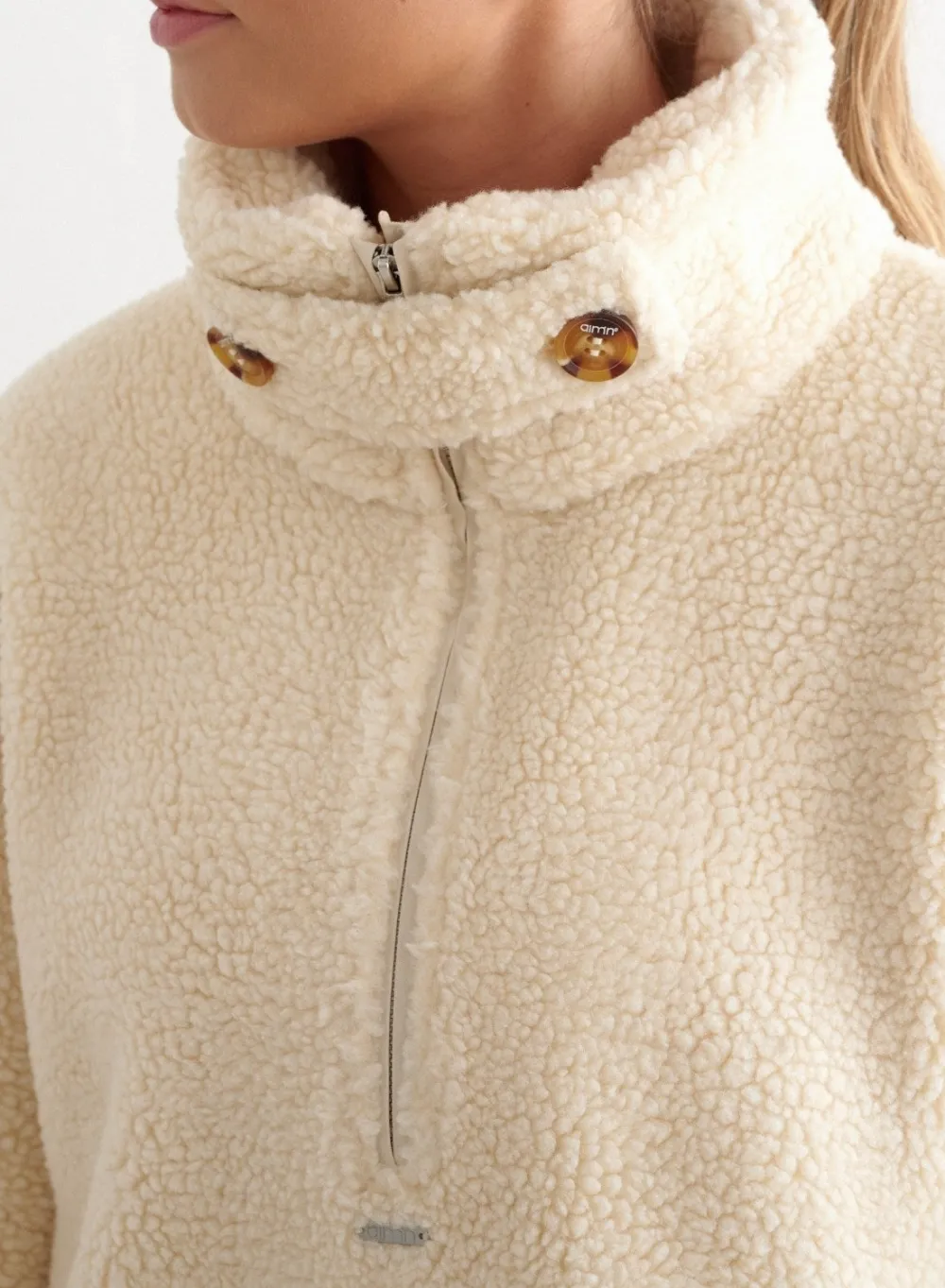 AIM’N Almond White Pile Anorak