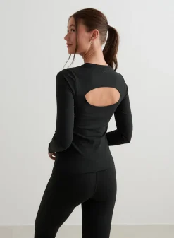 AIM’N Black Sense Cutout Back Long Sleeve