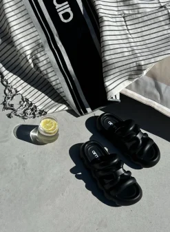 AIM’N Black Strappy Slide