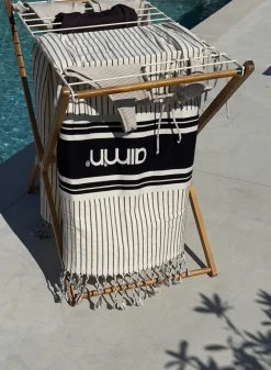 AIM’N Café Au Lait Striped Hamam Towel