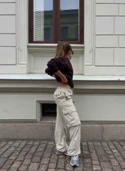 AIM’N Café Au Lait Windbreaker Parachute Pants