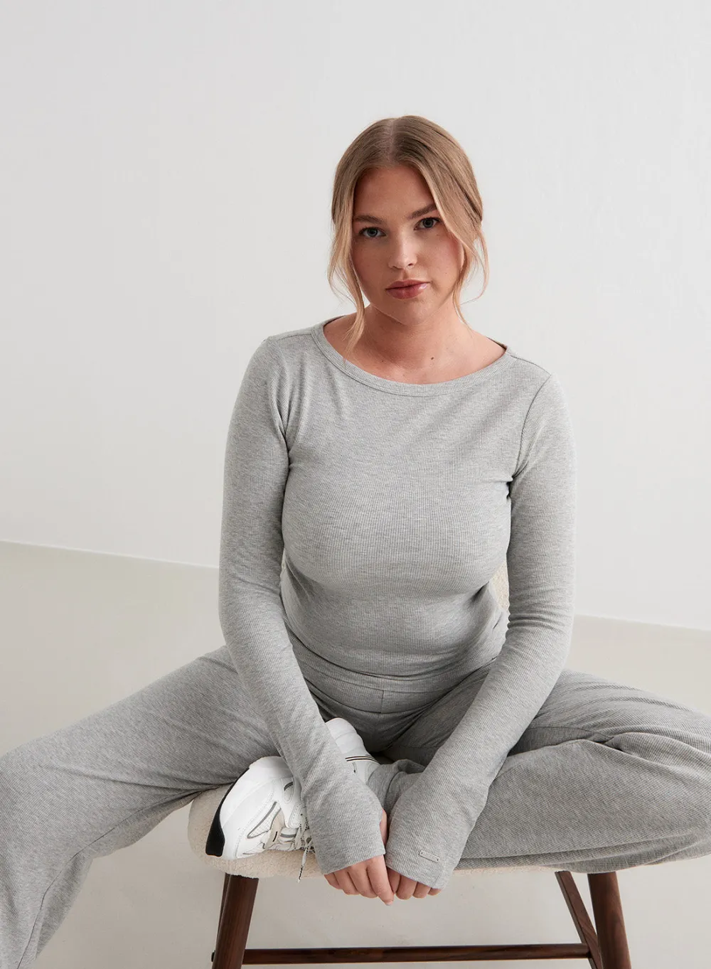 AIM’N Ease Ribbed Long Sleeve Top