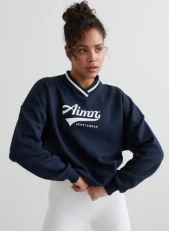 AIM’N Navy Pitch V-neck Sweatshirt