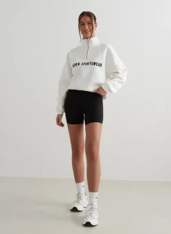 AIM’N Off-White Varsity Sweat Half Zip