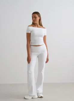 AIM’N Ease Ribbed Off-shoulder Top